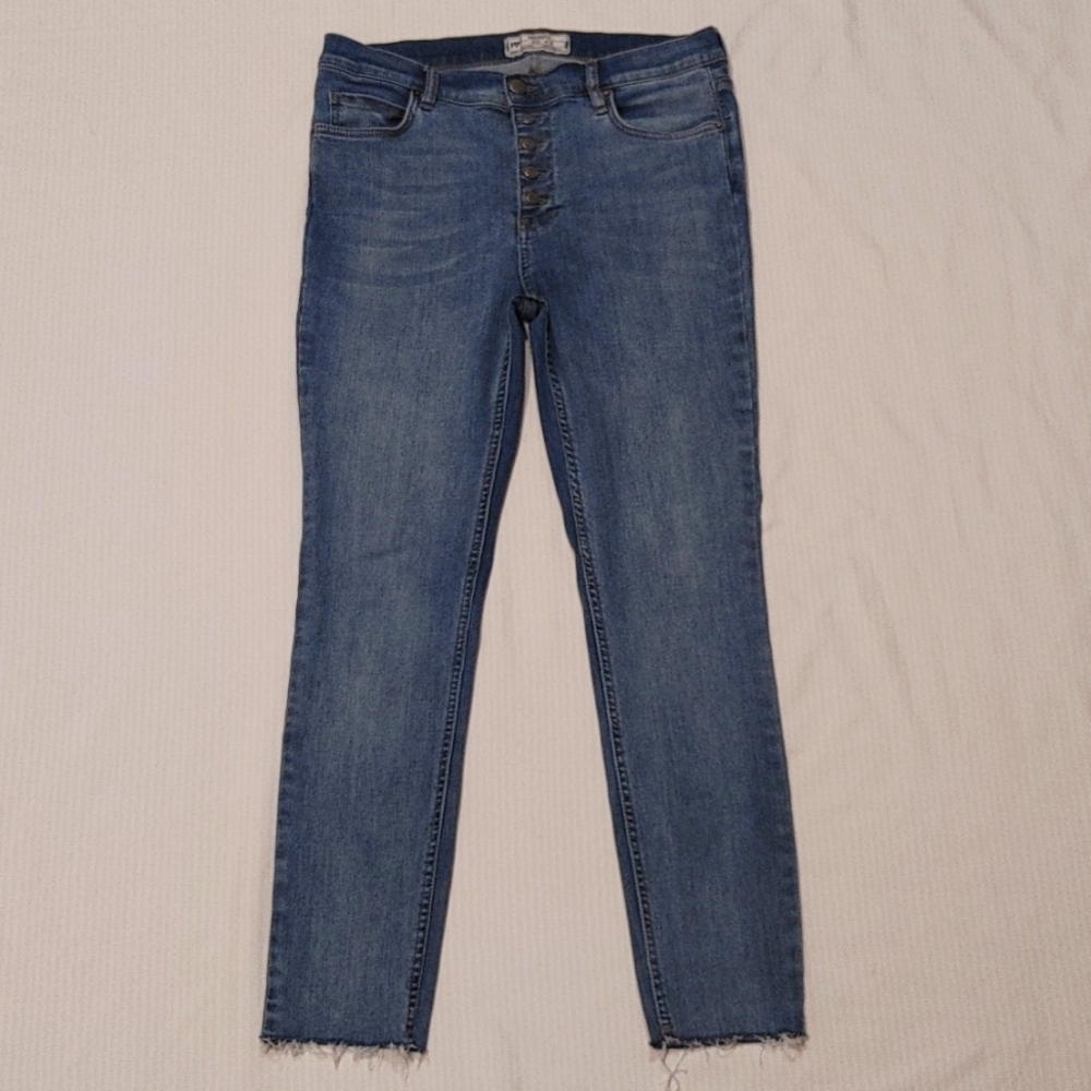 Free People button fly stretch skinny jean